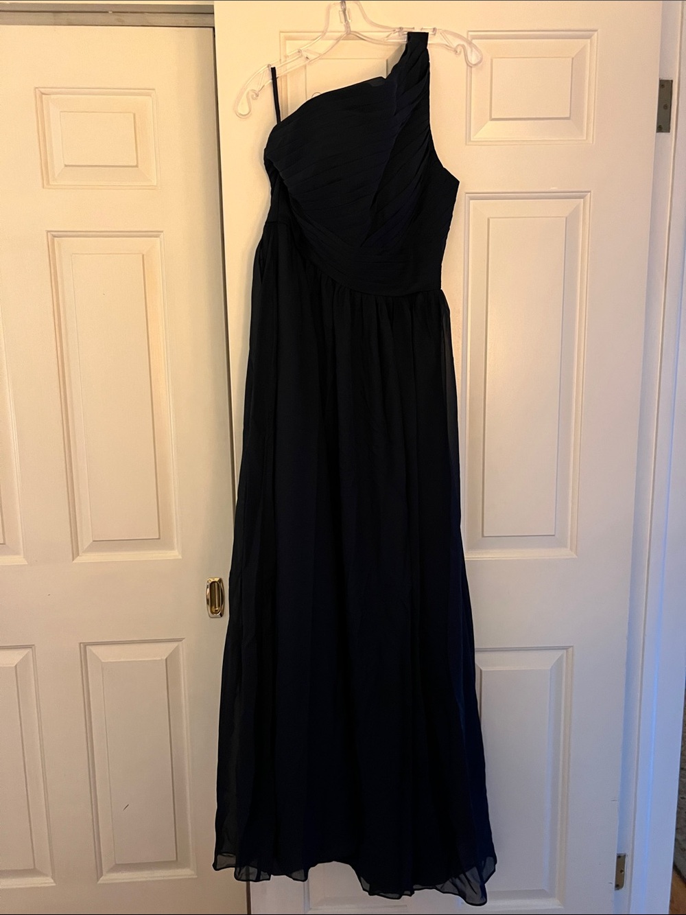 One-Shoulder Navy Evening Dress